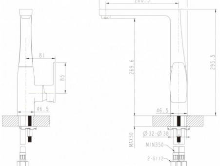 Смеситель «Bravat» Riffle для Кухни F772106C (Bt-197462)