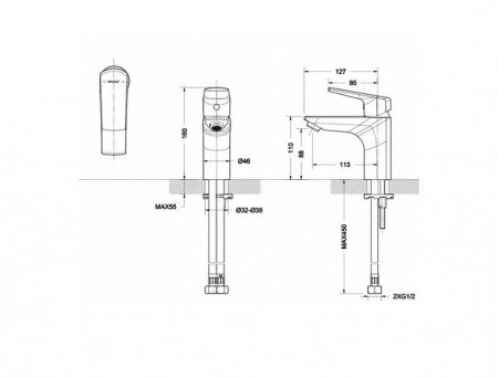 Смеситель «Bravat» Real для Раковины F1121179CP (Bt-207103)