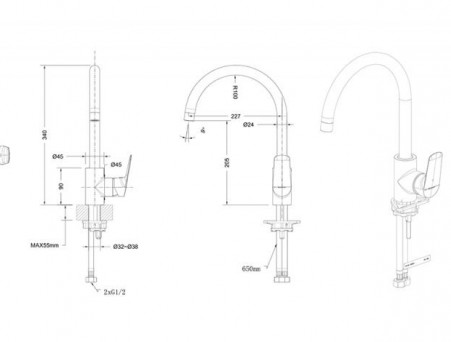 Смеситель «Bravat» Rhein для Кухни хром F7429564CP-ENG (Bt-260672)