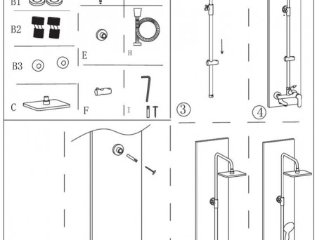 Душевая Стойка «Aquanet» Passion S3 AF300-72-S-B, с Изливом, Черная Матовая (00261839)