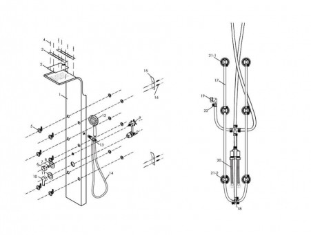 Душевая Панель «Aquanet» Galaxy Black AP40-04 (00237439)