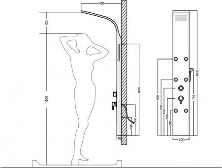 Душевая Панель «Aquanet» Galaxy Black AP40-04 (00237439)