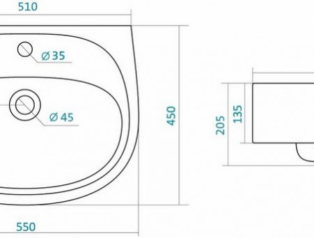 Раковина «Santek» Анимо 55 (1.WH11.0.502)