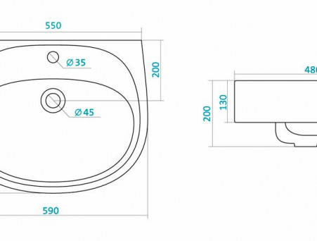Раковина «Santek» Анимо 60, с Пьедесталом (1.WH11.0.508+1.WH11.0.587)