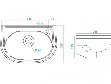 Раковина «Santek» Бриз 40 R (1.WH11.0.445)