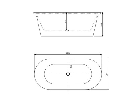 Акриловая Ванна «Aquanet» Smart 170x78 88778 Gloss Finish Черный Глянец (00261053)