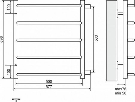 Полотенцесушитель Водяной «Terminus» Стандарт БП П5 (4670030725301)
