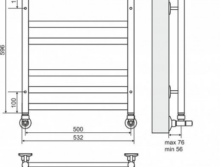 Полотенцесушитель Водяной «Terminus» Хендрикс П6 (3-2-1) (4670030723192)