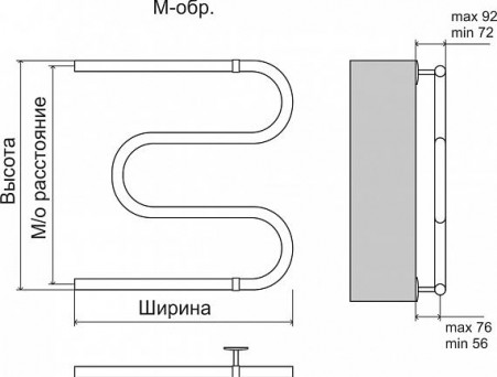 Полотенцесушитель Водяной «Terminus» Эконом М-образный 32 (4620768888151)
