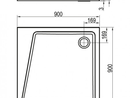 Душевой Поддон «Ravak» 90х90х3,2 см Perseus Pro, Низкий, Форма Квадратная, Литьевой Мрамор (XA057701010)
