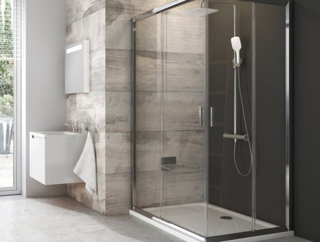 Душевая Дверь «Ravak» Blix BLRV2K-100, Блестящая + Транспарент, Часть 1/2 (1XVA0C00Z1)