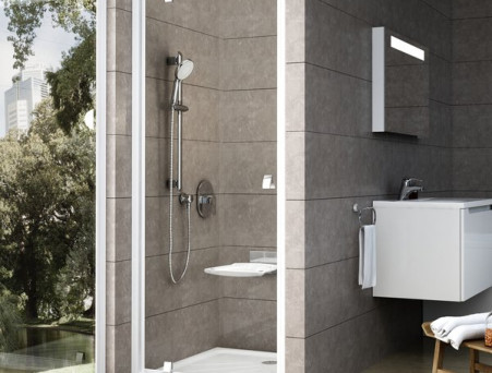 Душевая Дверь «Ravak» Pivot PDOP1-80, Белая/, Белая + Транспарент (03G40101Z1)