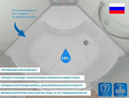 Душевая Кабина «Erlit» 100x100x215 Матовое Стекло (ER3510TP-C3-RUS)