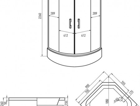 Душевая Кабина «Erlit» 90x90x226 Тонированное Стекло (ER350926-С4-RUS)