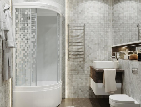 Душевая Кабина «Triton» Стандарт Мозаика 90x90x216 Б, со Смесителем ДН4 (Щ0000027241)