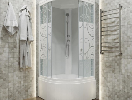 Душевая Кабина «Triton» Стандарт Узоры 90x90x216 Б, со Смесителем ДН4 (Щ0000027243)