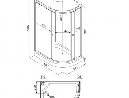 Душевая Кабина «Triton» Кораллл Мозаика 120x80x217,5 А L, со Смесителем ДН4 (Щ0000043487)