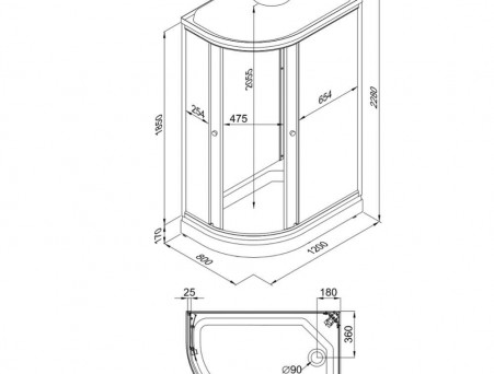 Душевая Кабина «Triton» Коралл Мозаика 120x80x217,5 А R, со Смесителем ДН4 (Щ0000043488)