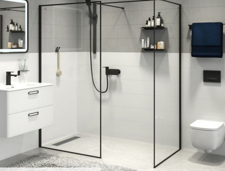 Душевая Перегородка «Iddis» Slide Walk-In 80x195 Черный Профиль, Без Поддона (SLI8BS8i23)