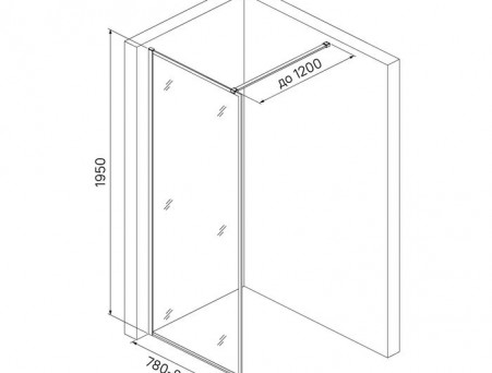 Душевая Перегородка «Iddis» Slide Walk-In 80x195 Черный Профиль, Без Поддона (SLI8BS8i23)