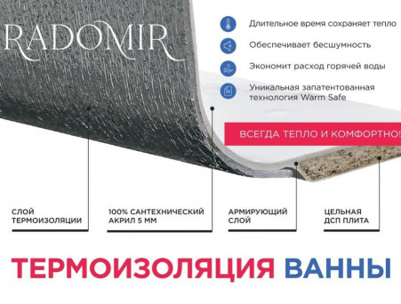 Акриловая Ванна «Vannesa» Модерна 160х100 L (2-01-0-1-1-214Ч)