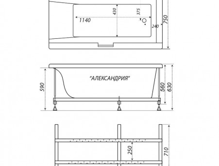 Акриловая Ванна «Triton» Александрия 170х75 (Н0000100393)