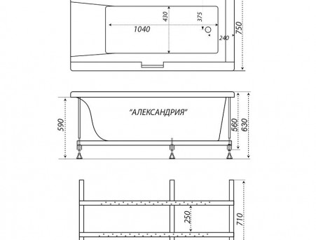 Акриловая Ванна «Triton» Александрия 160х75 (Н0000100394)