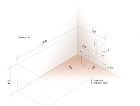 Акриловая Ванна «Triton» Стандарт 140х70 (Н0000099327)