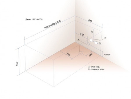 Акриловая Ванна «Triton» Джена 160х70 (Щ0000001222)