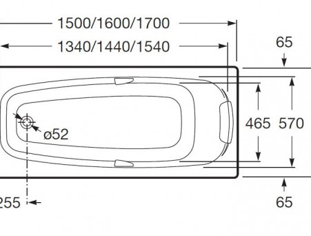Акриловая Ванна «Roca» Sureste N 150х70 с Ручками, Комплект (ZRU9302778+ZRU9302779)