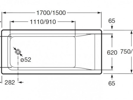 Акриловая Ванна «Roca» Easy 150х70 (ZRU9302904)