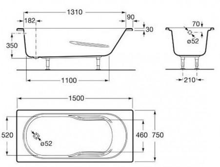 Акриловая Ванна «Roca» Genova N 150х75 (ZRU9302894)