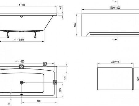Акриловая Ванна «Ravak» Formy 02 180х80, Комплект (057866)