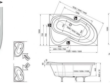 Акриловая Ванна «Ravak» Rosa II 150х105 L (CK21000000)