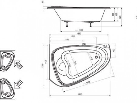 Акриловая Ванна «Ravak» LoveStory II 196х139 L (C751000000)