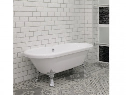 Акриловая Ванна «Radomir» Леонесса 175х80, Ножки «Лилия» Chrome, Перламутр (1-01-2-0-9-138П)