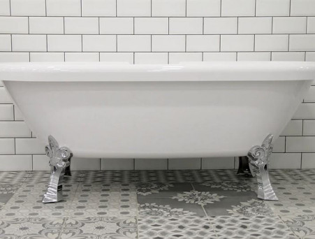 Акриловая Ванна «Radomir» Леонесса 175х80, Ножки «Лилия» Chrome, Перламутр (1-01-2-0-9-138П)