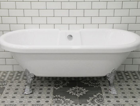 Акриловая Ванна «Radomir» Леонесса 175х80, Ножки «Лилия» Chrome, Перламутр (1-01-2-0-9-138П)