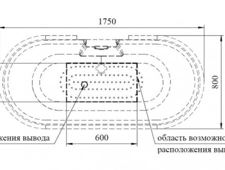 Акриловая Ванна «Radomir» Леонесса 175х80, Ножки «Лилия» Gold, Перламутр (1-01-3-0-9-138П)
