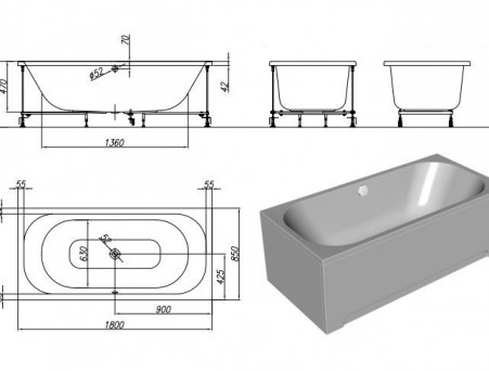 Акриловая Ванна «Kolpa-San» Pandora 180х85 (099815)