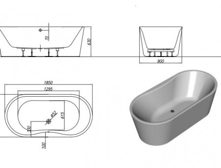 Акриловая Ванна «Kolpa-San» Comodo FS White 185х90 (061951)