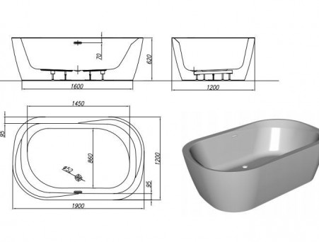 Акриловая Ванна «Kolpa-San» Adam & Eva FS 190х120 (099802)
