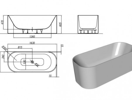 Акриловая Ванна «Kolpa-San» Pandora FS 163х68 (099816)