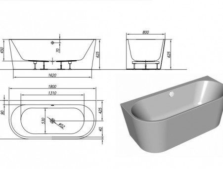Акриловая Ванна «Kolpa-San» Dream SP 180х80 (099809)