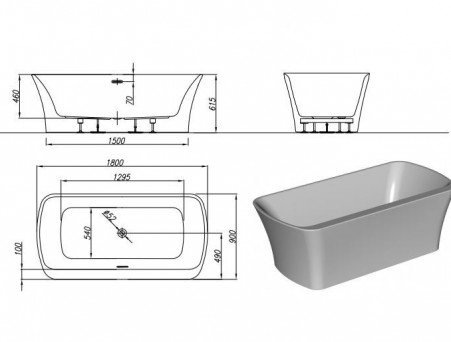 Акриловая Ванна «Kolpa-San» Marilyn FS White 180х90 (061953)