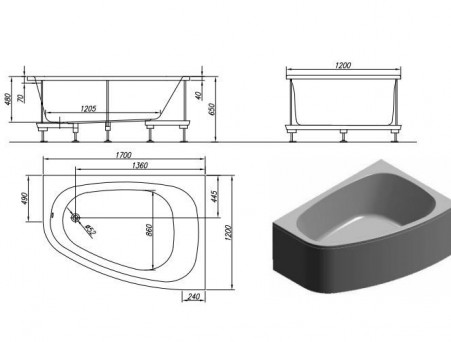 Акриловая Ванна «Kolpa-San» Chad 170х120 L (3033669)