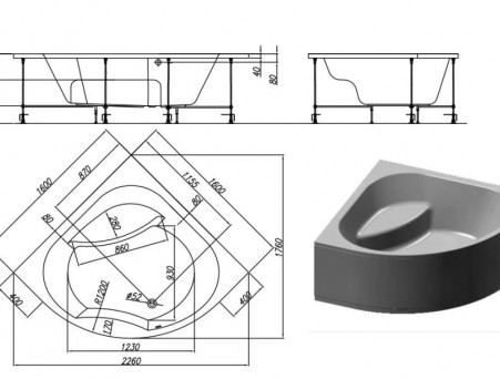 Акриловая Ванна «Kolpa-San» Swan 160х160 (012730)