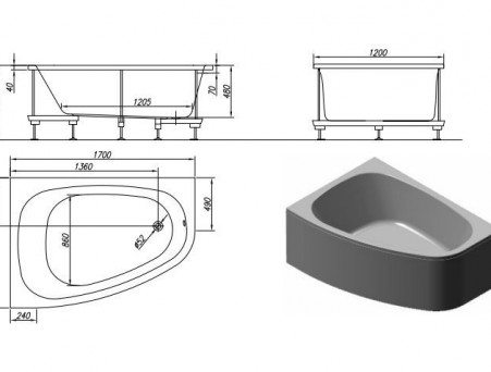 Акриловая Ванна «Kolpa-San» Chad 170х120 D (3033218)