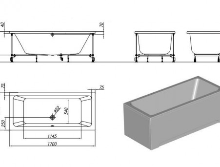 Акриловая Ванна «Kolpa-San» Elektra 170х80 (5270001)