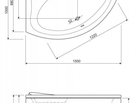 Акриловая Ванна «Cezares» Tebe 150х100 L (TEBE-150-100-41-L)
